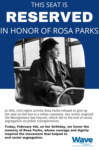 WAVE Transit pays tribute to Rosa Parks with reserved seat – The Seahawk