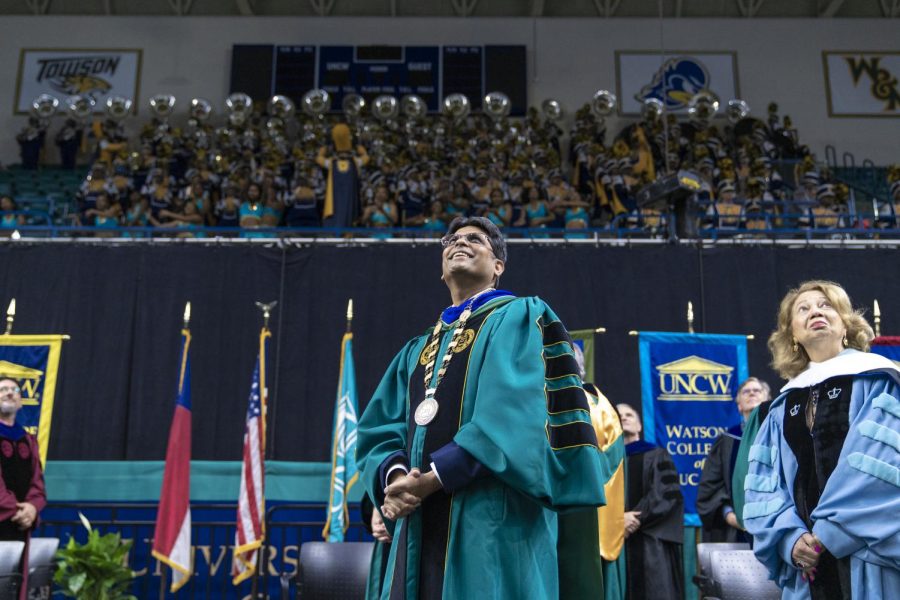 UNCW Chancellor Aswani K. Volety at his installation on Friday, March 31, 2023. (UNCW Office of University Relations)