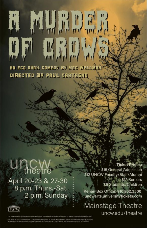 A Murder of Crows is a 1992 dark comedy play by Mac Wellman set to be performed at UNCWs Kenan Auditorium. (UNCW Department of Theatre)
