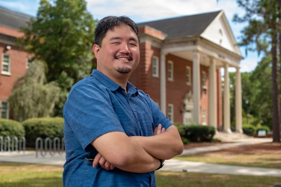 Blake Ushijima of UNCW’s Department of Biology and Marine Biology. Ushijima served as the lead author of a study on the use of a bacterial probiotic to treat and prevent Stony Coral Tissue Loss Disease (SCTLD). (UNCW)