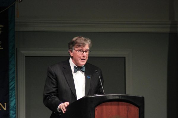 Former Dean of Watson College of Education Van Dempsey speaks at the 2023 Razor Walker Awards Ceremony on April 25, 2023.