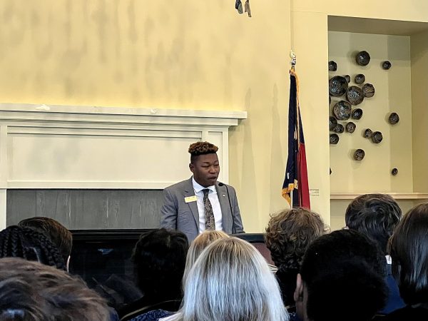 SGA President Cody Brandon delivers his State of the Union Address on Sept. 19, 2023. 