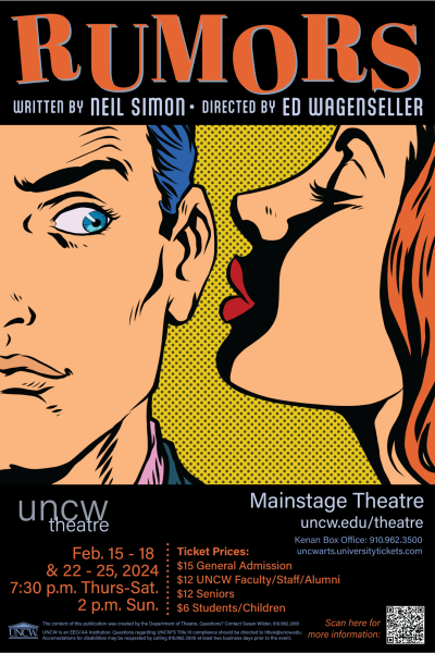 Rumors, directed by Ed Wagenseller, is the first Mainstage Theatre production of 2024. (Courtesy of UNCW Department of Theatre)