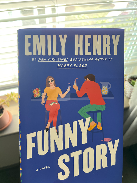 Emily Henry's iconic book jacket for "Funny Story." (Grace Lanham/The Seahawk)
