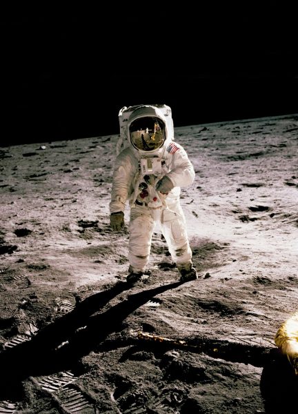 Astronaut walking on the moon (Photo by History in HD/Unsplash). 