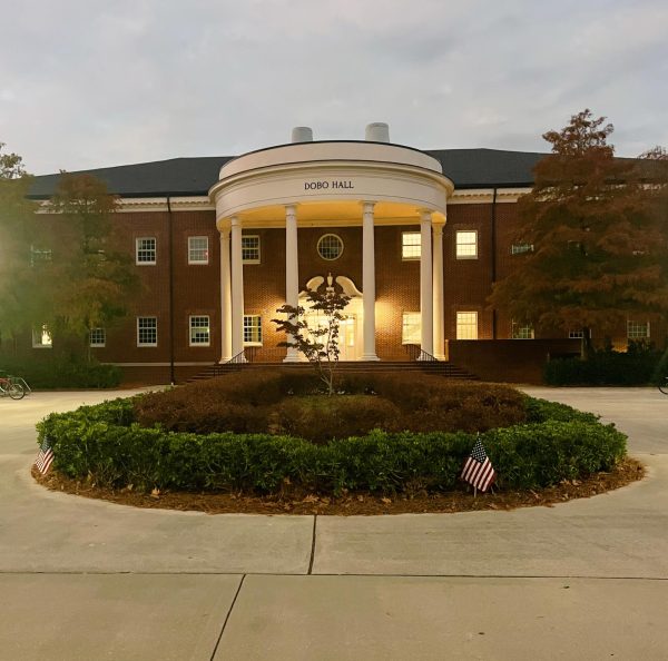 The outside of Dobo Hall. (Kaitlyn Henry/The Seahawk)