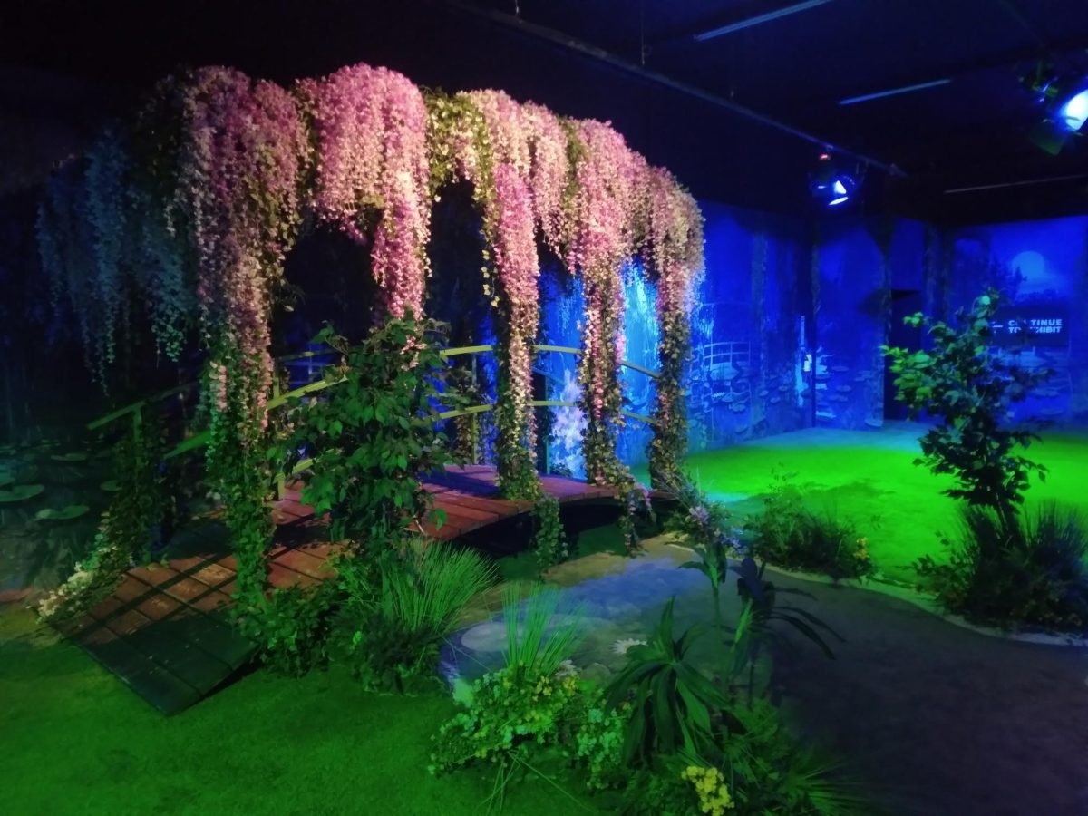 The immersive experience of Monet's Giverny Gardens at the Monet Expo. (Megan Eesley/The Seahawk).