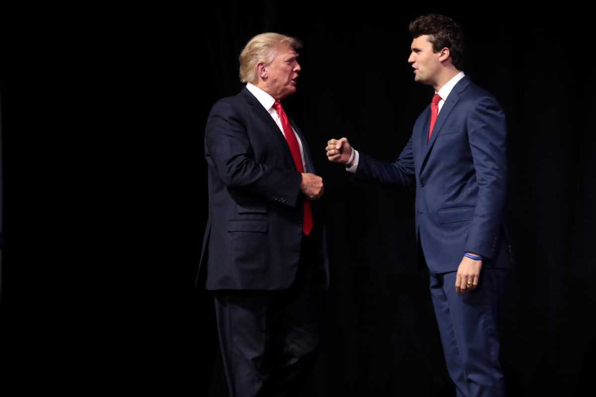 Former President Donald Trump and Charlie Kirk at the "Rally to Protect Our Elections" event hosted by Turning Point Action in Phoenix, Ariz. (Gage Skidmore/The Star News Network).