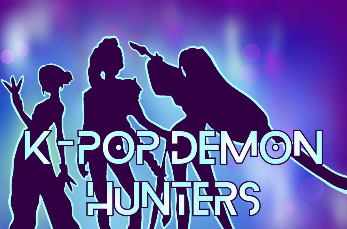 Photo illustration of the silhouetted trio of demon hunters, ready for battle (Gracie Davis/The Seahawk).